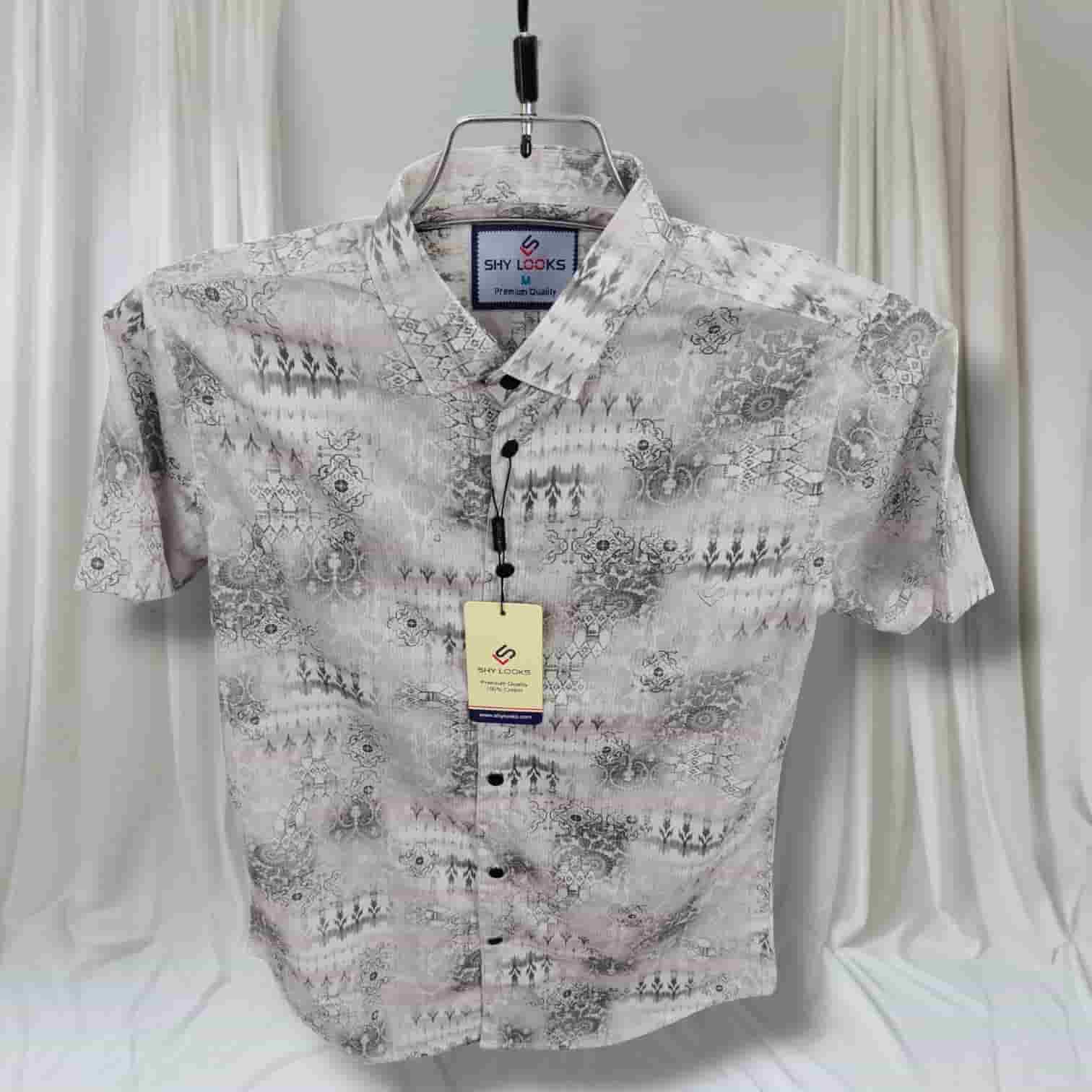 Luxury China Magnet Cotton Signature Half Sleeve Print Shirt