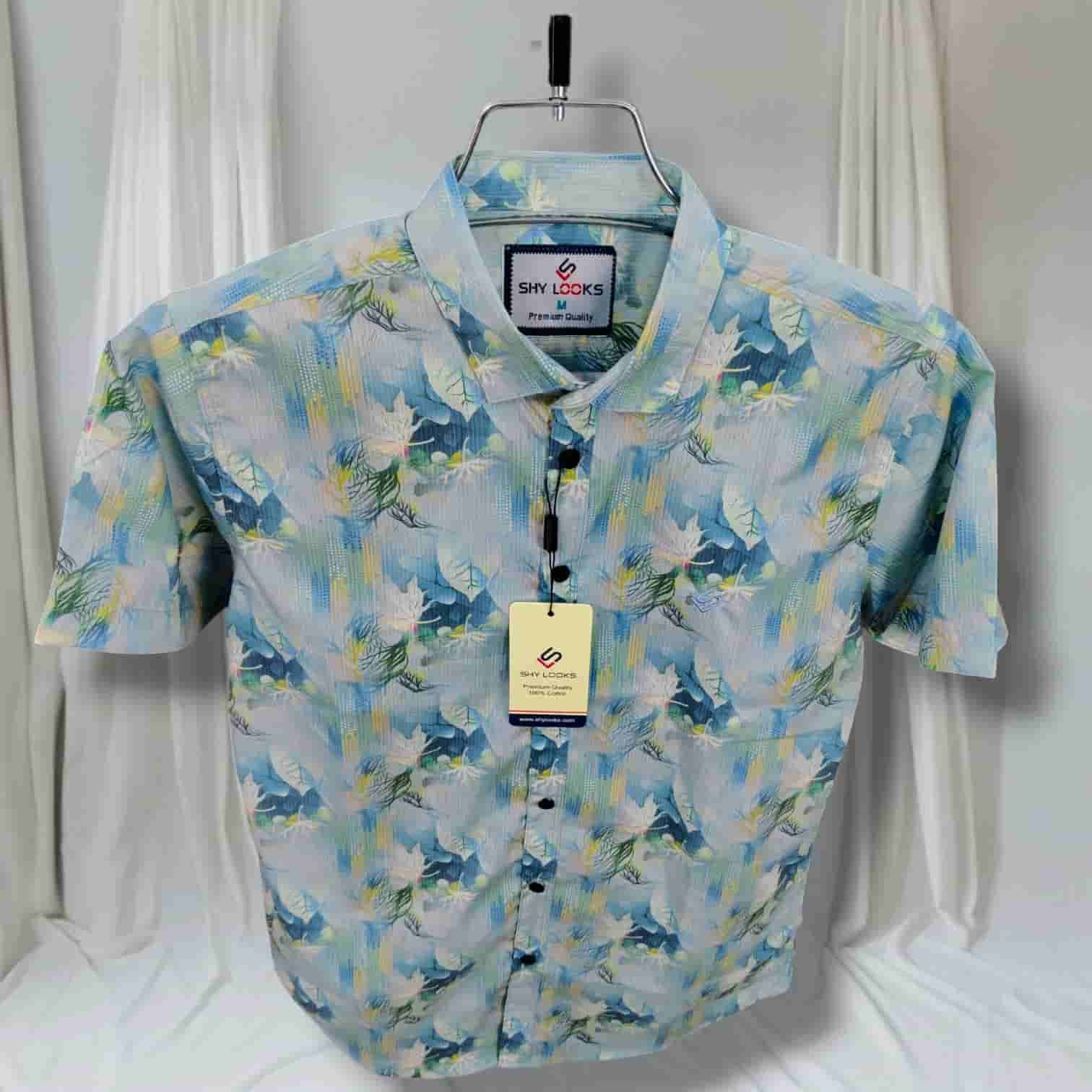 Luxury China Magnet Cotton Signature Half Sleeve Print Shirt