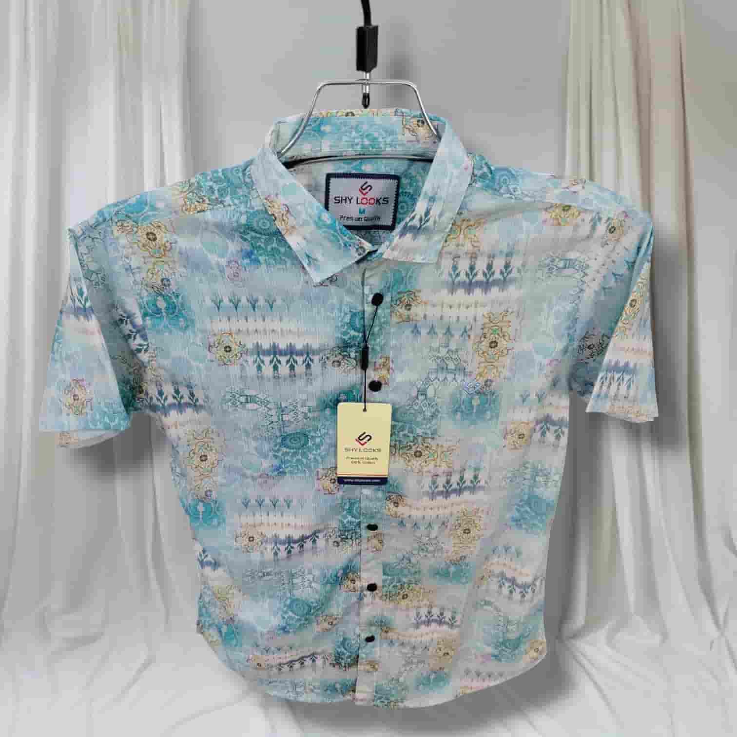 Luxury China Magnet Cotton Signature Half Sleeve Print Shirt