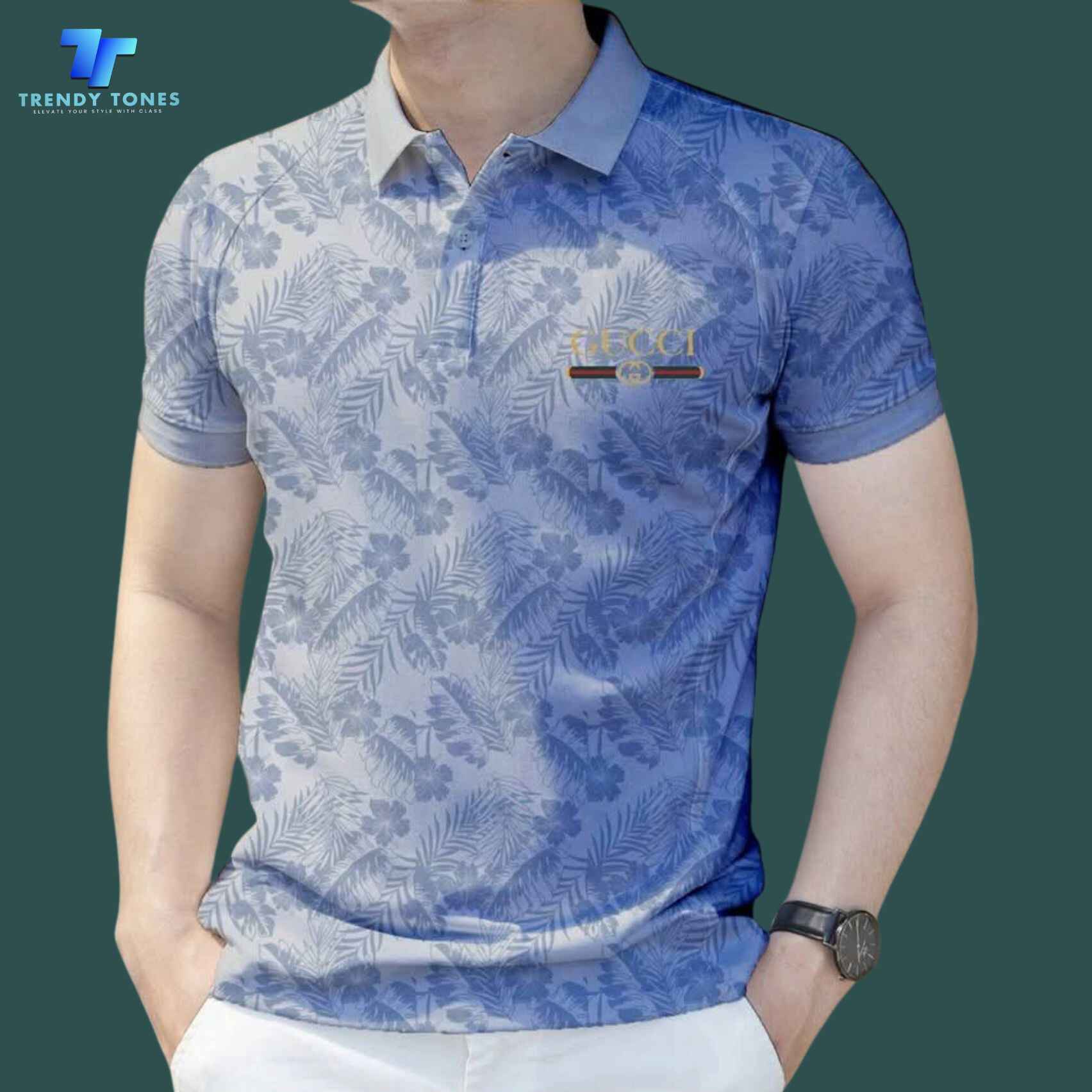 Premium All-over Print Polo (Sky)