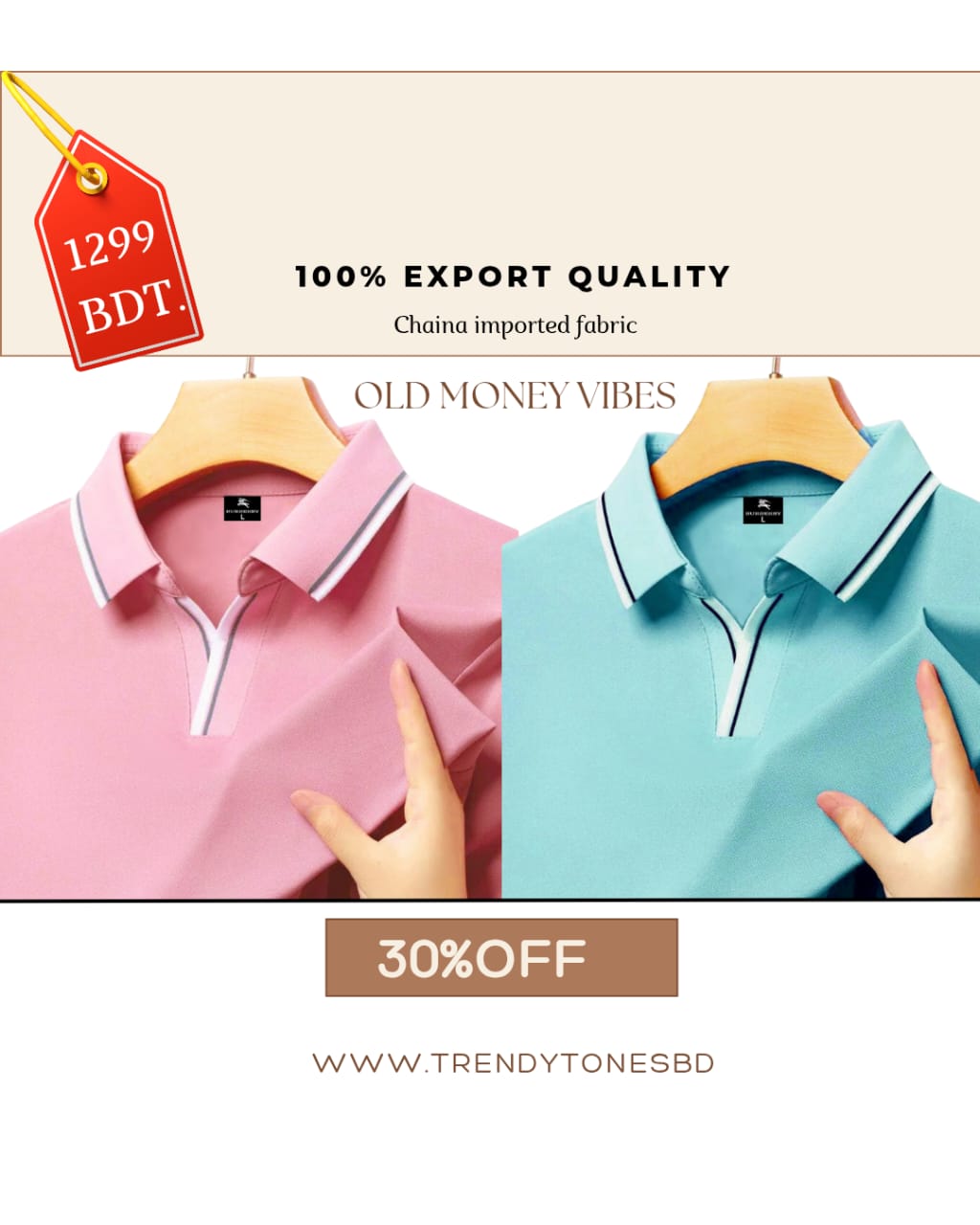 Premium Old Money Polo Shirt Combo Baby Pink & Till Green
