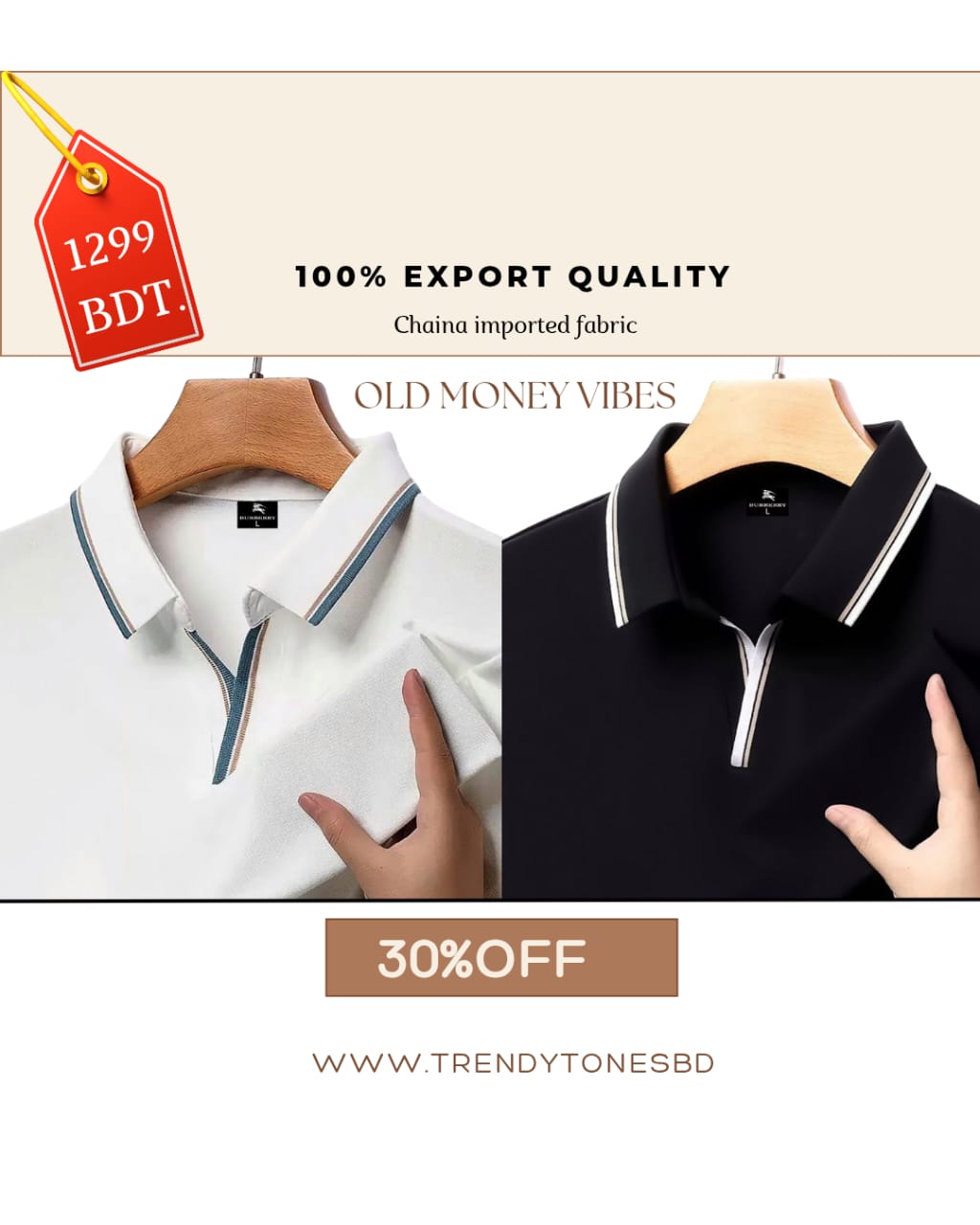 Premium Old Money Polo Shirt Combo White & Black