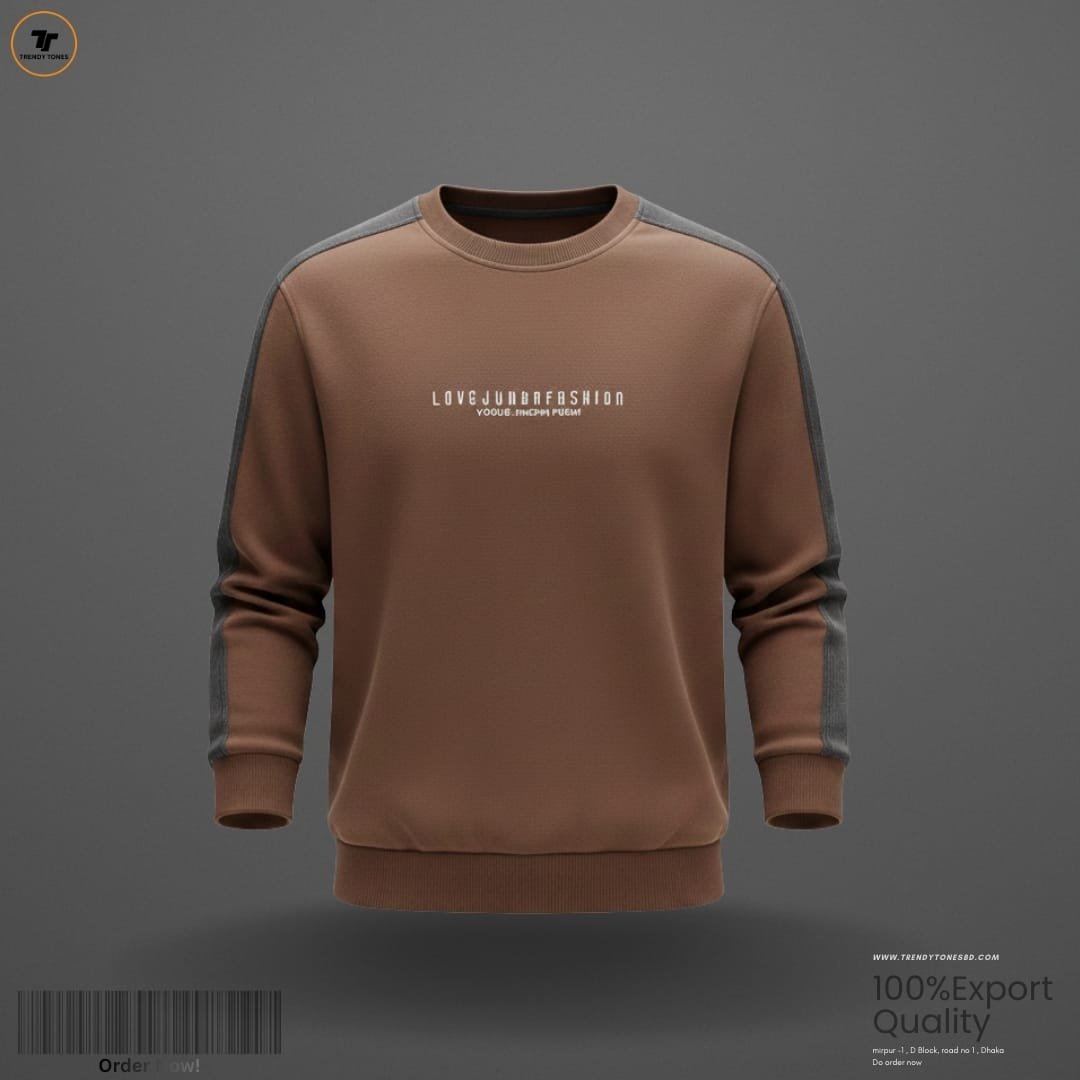 Cord Sleeve Sweatshirt (Coffee)