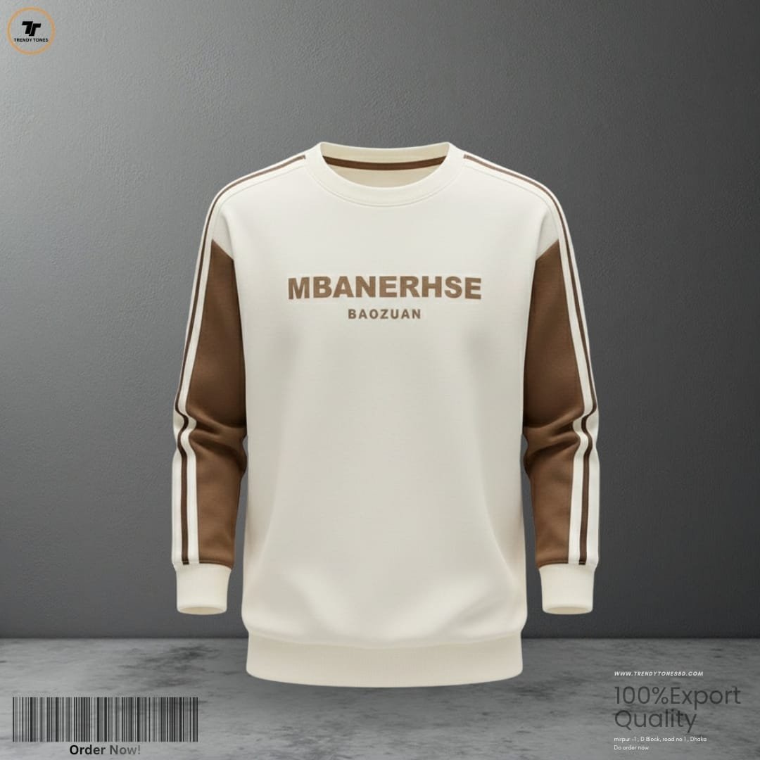 Stripes Contrast Sweatshirt (Off-White)