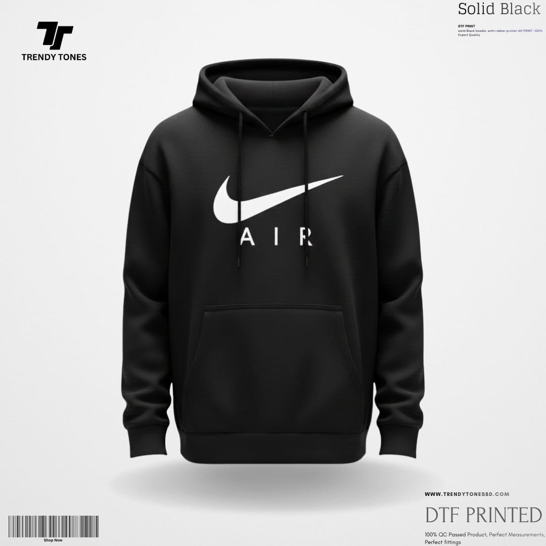 Black Nike Printed Hoodie