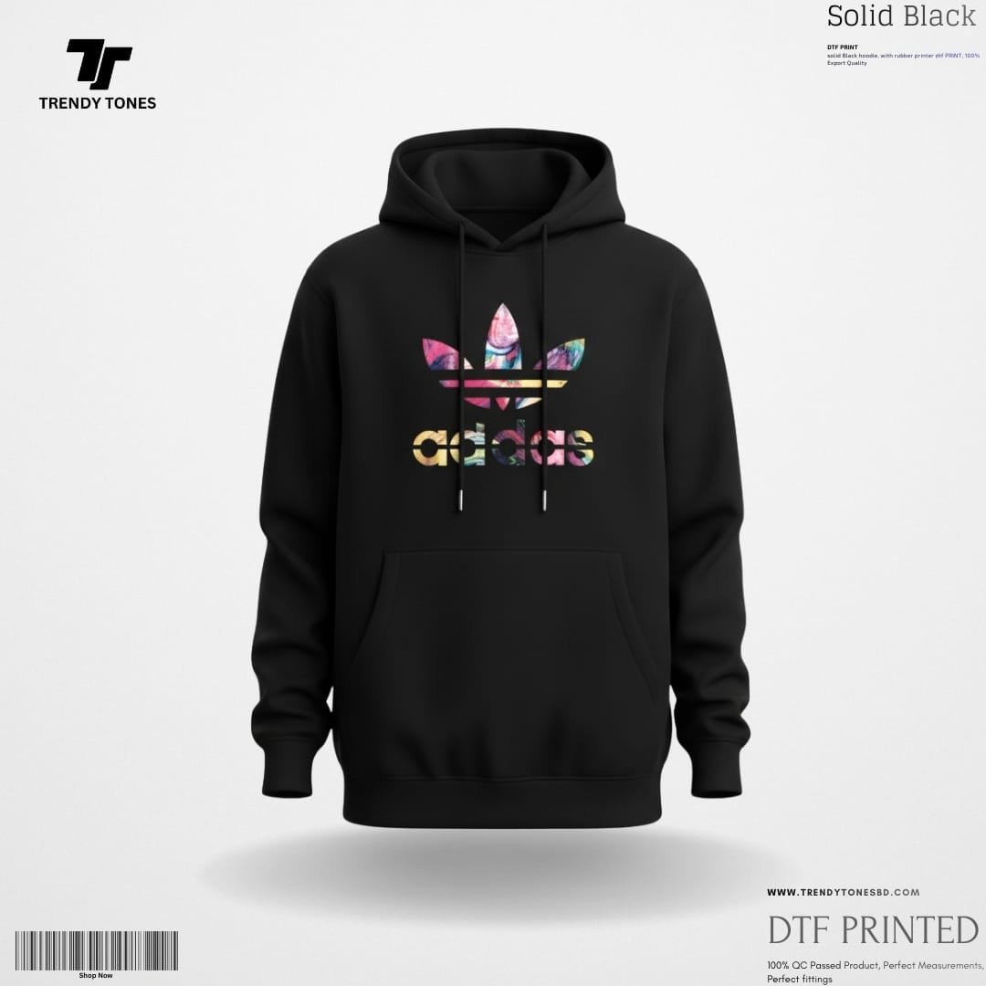 Black Adidas Printer Hoodie