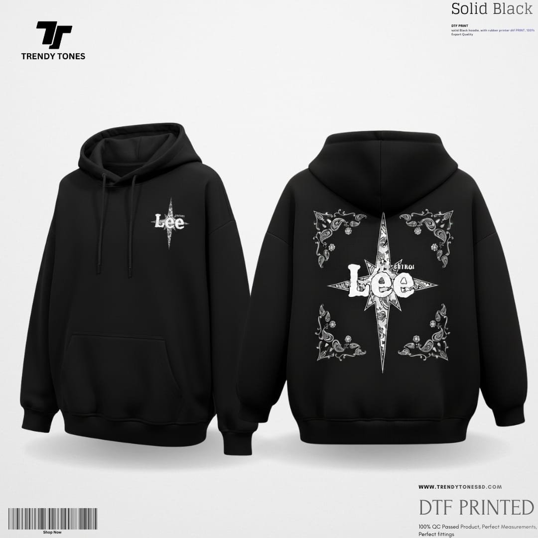 Black Printed Lee Hoodie