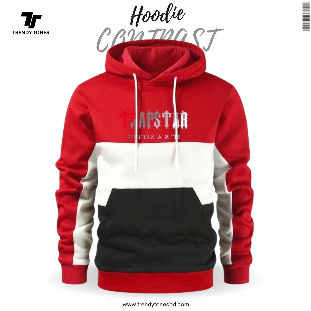 Premium Trapstar Hoodie Red Contrast