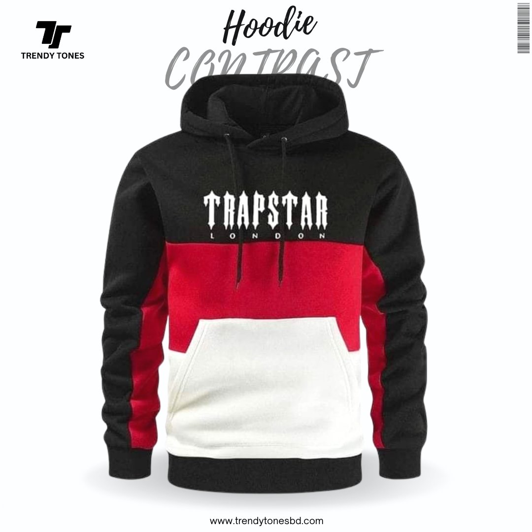 Premium Trapstar Hoodie Black Contrast
