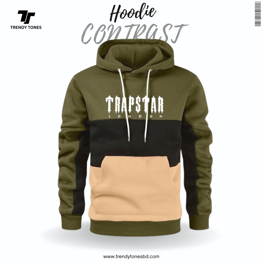 Premium Trapstar Hoodie Contrast Olive
